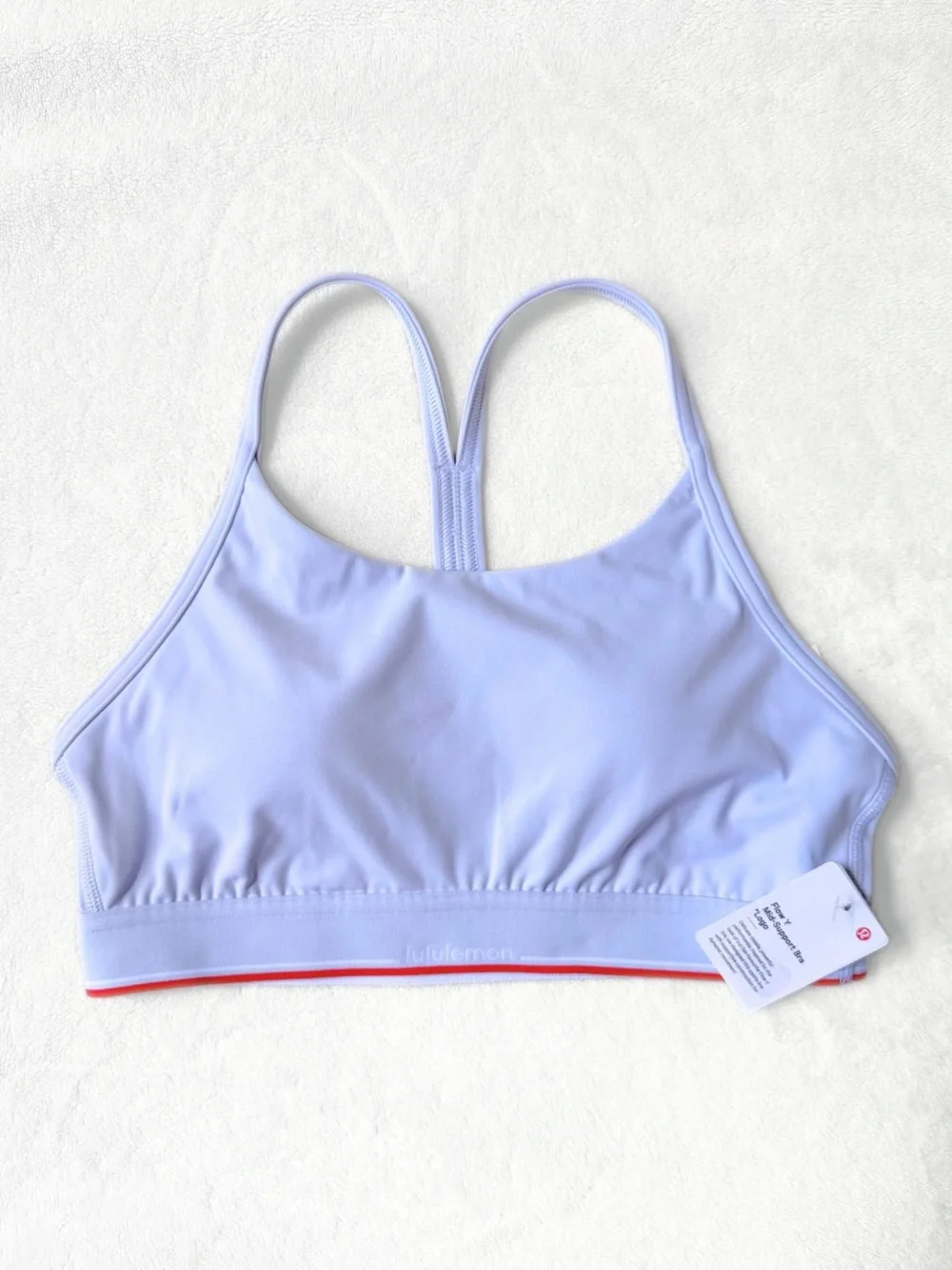 NWT Lululemon Flow Y Mid-Support Bra *Logo B/C Cup – Serene Blue – Size 6